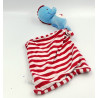 Doudou hippocampe bleu rouge mouchoir BABY