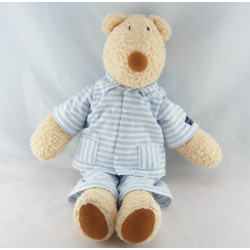 Doudou plat carré souris ours beige blanc TROUSSELIER