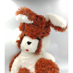 ANCIENNE PELUCHE LAPIN MARRON BLANC NOUNOURS