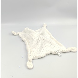 Doudou plat lapin chien blanc étoiles BOUT'CHOU BOUTCHOU