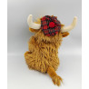 Peluche buffle marron béret écossais