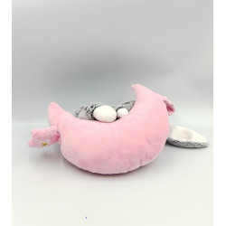 Doudou musical lapin ours gris rose blanc étoiles Douce nuit MOTS D'ENFANTS