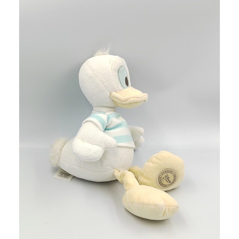 Peluche Canard Donald Duck blanc bleu ciel rayé DISNEY STORE
