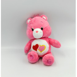 Peluche Bisounours rose Groschéri avec 2 coeurs CARE BEARS  2016