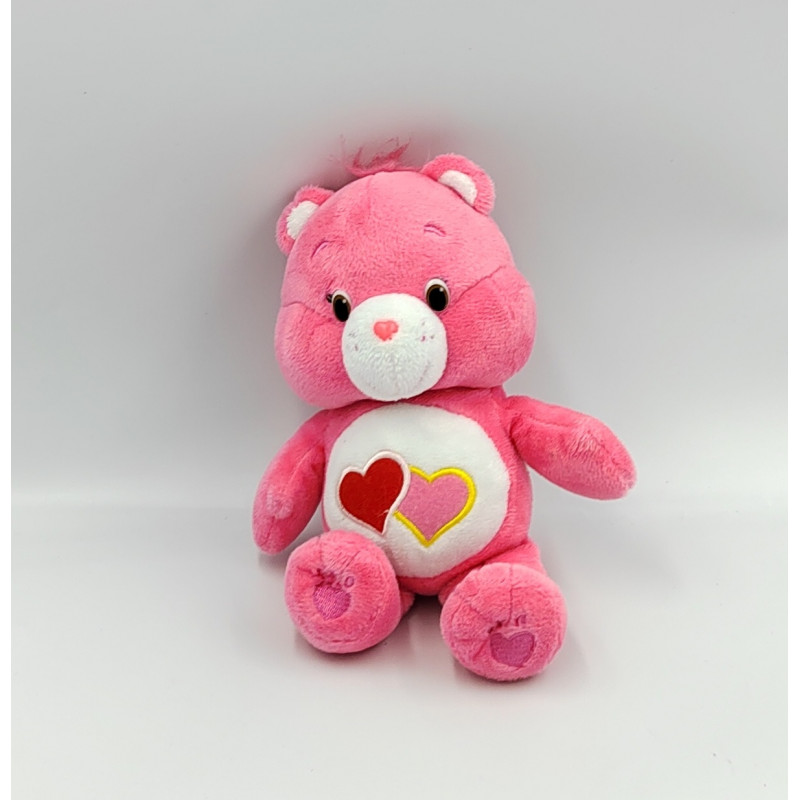 Peluche Bisounours rose Groschéri avec 2 coeurs CARE BEARS  2016