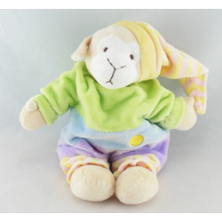 Doudou mouton agneau vert bleu mauve CMP