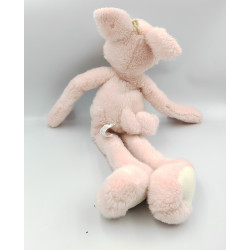 Grande doudou peluche cochon rose blanc NICOTOY