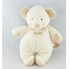 Doudou ours souris Beige col blanc NICOTOY