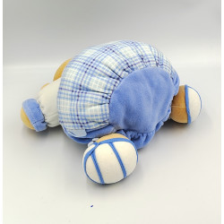 Doudou ours patapouf bleu carreaux BLUE KALOO