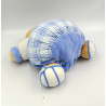 Doudou ours patapouf bleu carreaux BLUE KALOO