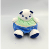 Doudou ours blanc bleu vert coeurs URIAGE