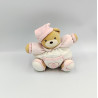 Doudou ours boule blanc coeur rose KALOO