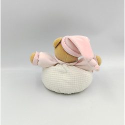 Doudou ours boule blanc coeur rose KALOO
