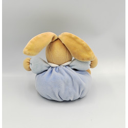 Doudou lapin boule P'tit lapinou blue bleu blanc KALOO