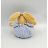 Doudou lapin boule P'tit lapinou blue bleu blanc KALOO