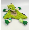 Doudou plat Aligatos crocodile vert LES DEGLINGOS