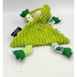 Doudou plat Aligatos crocodile vert LES DEGLINGOS