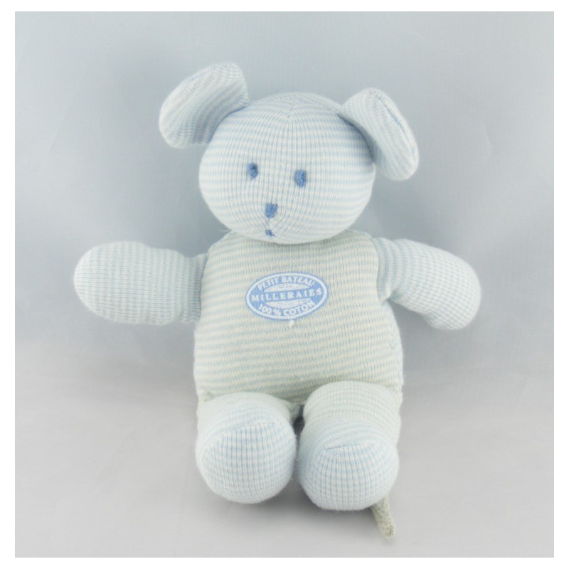 Doudou souris rayé bleu mon petit ange PETIT BATEAU