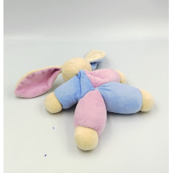 Doudou pantin lapin rose bleu CMP