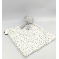 Doudou ours gris blanc bleu étoiles mouchoir MATHILDE M