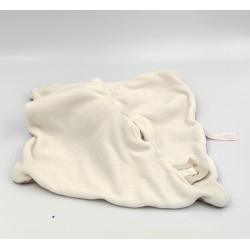 Doudou plat souris blanche rose bordeaux prune rayé Graine d'enfance MOULIN ROTY