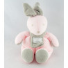 Doudou lapin blanc rayé rose TARTINE ET CHOCOLAT