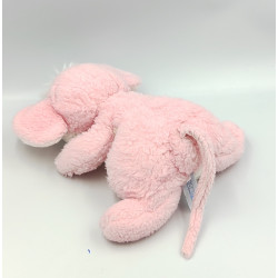 Doudou peluche souris rose blanche NOUNOURS