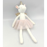 Doudou peluche licorne blanche rose tutu HAN