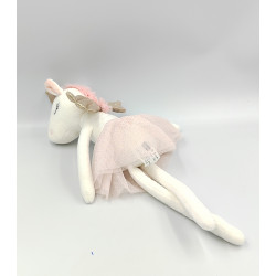 Doudou peluche licorne blanche rose tutu HAN