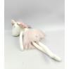 Doudou peluche licorne blanche rose tutu HAN