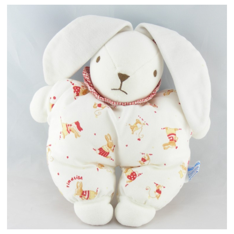 Doudou lapin rouge NOUNOURS