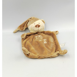 Doudou plat ours beige empreintes