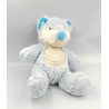 Doudou chat renard souris bleu blanc TOM & KIDDY TOMKIDS