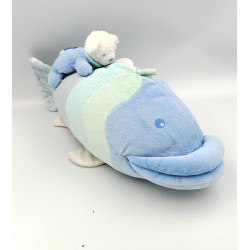Doudou poisson bleu lagoon lagon avec ours KALOO