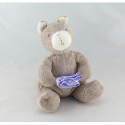 Doudou ours blanc noeud rose SERGENT MAJOR