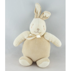 Doudou musical lapin beige blanc SUCRE D'ORGE