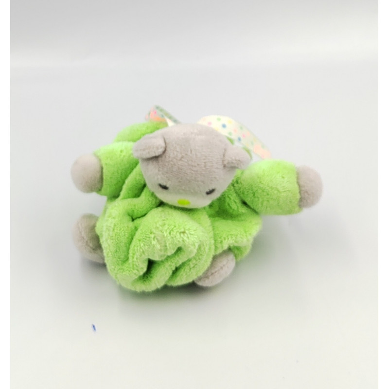 Doudou petit ours Plume gris vert KALOO