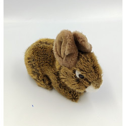 Peluche lapin marron blanc