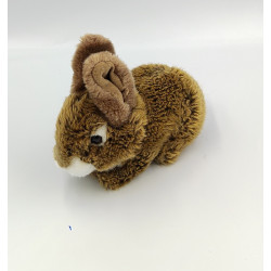 Peluche lapin marron blanc