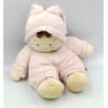 Doudou poupée lutin garçon déguisé en lapin rose NICOTOY