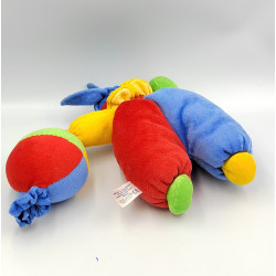 Doudou musical lutin clown bleu rouge jaune vert ballon BABYSUN