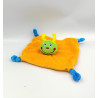 Doudou plat insecte papillon orange vert bleu jaune