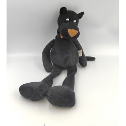 Peluche chat panthére noir museau marron MOSA