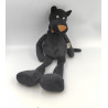 Peluche chat panthére noir museau marron MOSA