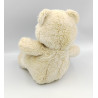 Ancienne peluche ours blanc écru beige marron