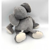 Doudou peluche éléphant gris blanc