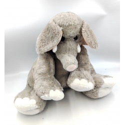 Grande peluche éléphant gris blanc rose TOYS R US