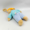 Doudou lapin bleu bandeau coeur orange ARTESAVI