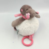 Doudou musical Hippopotame marron blanc rose Zoé BABY NAT