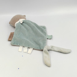 Doudou plat hippopotame gris bleu crocodile NATTOU